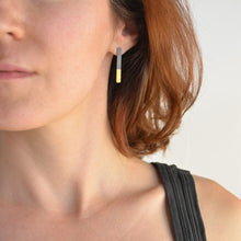 Load image into Gallery viewer, Black and Gold Long Bar Posts - Amalia Moon Jewelry