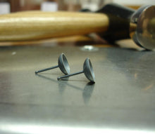 Load image into Gallery viewer, Darkened Sterling Silver Stud Cups - Little Moons 8.5 mm - Amalia Moon