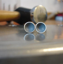 Load image into Gallery viewer, Darkened Sterling Silver Stud Cups - Little Moons 8.5 mm - Amalia Moon
