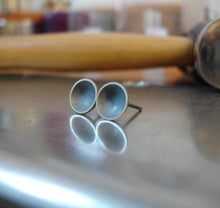 Load image into Gallery viewer, Darkened Sterling Silver Stud Cups - Little Moons 8.5 mm - Amalia Moon