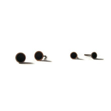 Load image into Gallery viewer, Darkened Sterling Silver Stud Cups - Tiny Moons - Amalia Moon