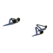 Load image into Gallery viewer, Darkened Sterling Silver Stud Cups - Tiny Moons - Amalia Moon