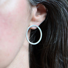 Load image into Gallery viewer, Hammered Circle Post Earrings - Amalia Moon
