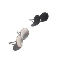 Load image into Gallery viewer, Large Black Sterling Silver Cup Earrings - 12 mm - Amalia Moon
