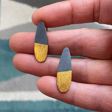 Load image into Gallery viewer, Petite Black and Gold Drop Posts - Amalia Moon Jewelry