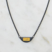 Load image into Gallery viewer, Small Slice Necklace With Gold Rectangle - Amalia Moon Jewelry