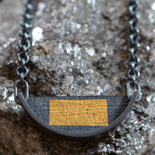 Load image into Gallery viewer, Small Slice Necklace With Gold Rectangle - Amalia Moon Jewelry
