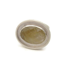 Load image into Gallery viewer, Oval Quartz Big Silver Ring Size 8 1/2 - Amalia Moon Jewelry
