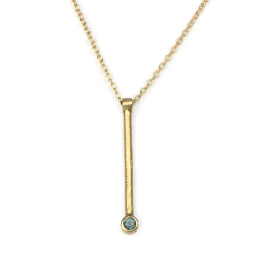 Sapphire Bar Pendant - Amalia Moon Jewelry