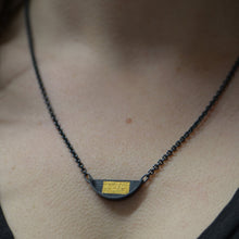 Load image into Gallery viewer, Small Slice Necklace With Gold Rectangle - Amalia Moon Jewelry
